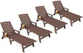 KINGYES HDPE Lounge Chair Outdoor Set of 4, All Weather Pool Lounger by KINGYES
