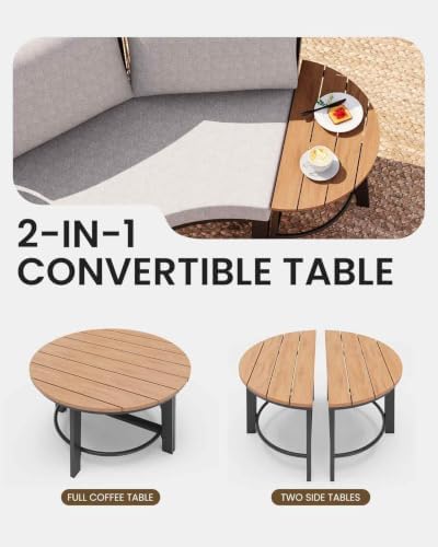 Luxury Patio Furniture Set for 8 People, 6-Piece Curved Patio Conversation Sets - Image 3