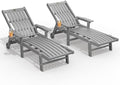THOEOE Outdoor Chaise Lounge Chair Set of 2, HDPE Pool Lounge Chair by THOEOE