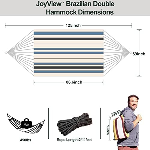 JoyView Brazilian Double Hammock, 2 Person Hammock - Image 2