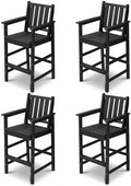 Adirondack Chairs Set of 4, All Weather HDPE Counter Height Bar Chair by CikaCikaOutdoorFurnitureSet