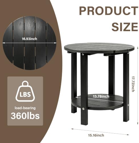 Outdoor Side Table with Shelf - Image 3