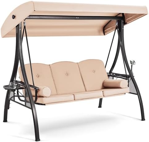 HOMREST 3 Seat Porch Swing by HOMREST