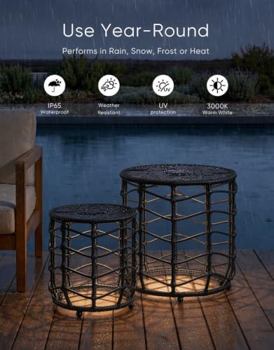 Boho Solar Outdoor Side Table - Image 5