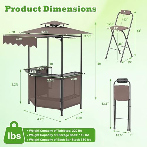 Tangkula 3 Piece Patio Bar Set - Image 6