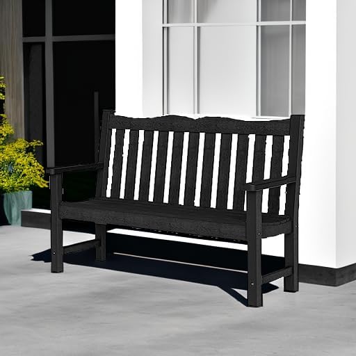 Stoog 2-Person Outdoor Bench, All-weather HIPS Garden Bench - Image 6
