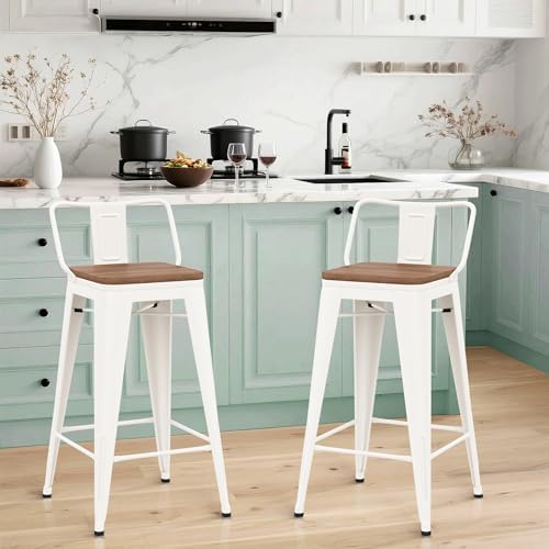 HAOBO Home 30" Metal Bar Stools Counter Height Stool Set of 2 by HAOBOHOME