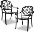 Outdoor Dining Chairs Cast Aluminum, Patio Dining Chairs Set of 2, Conversation by PATIO-IN