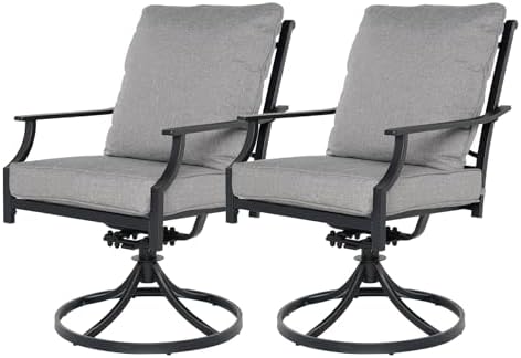Grand patio Swivel Rocker Patio Dining Chairs Set of 2, Outdoor Chairs by GrandPatio