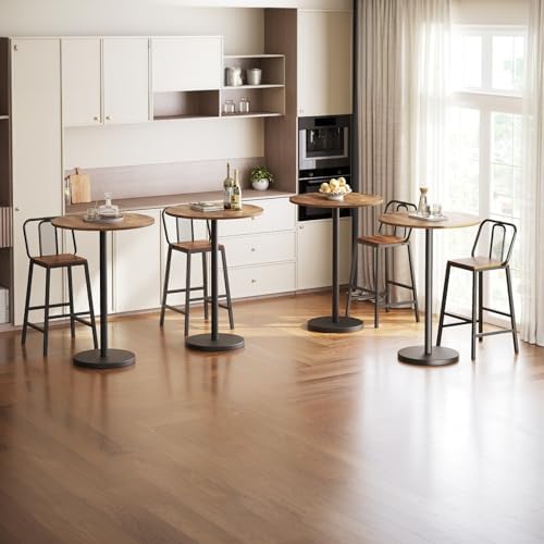 Bar Table, Round Bar Table Set of 4, Counter Height Table, Pub Cocktail Table - Image 2