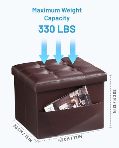 AmasSmile Ottoman with Storage, Folding Chest - Image 3