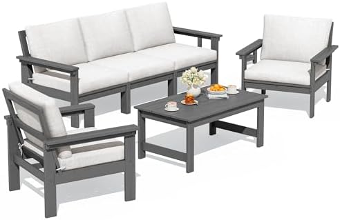 SERWALL HDPE Outdoor Patio Furniture Set Outdoor Couch by SERWALL