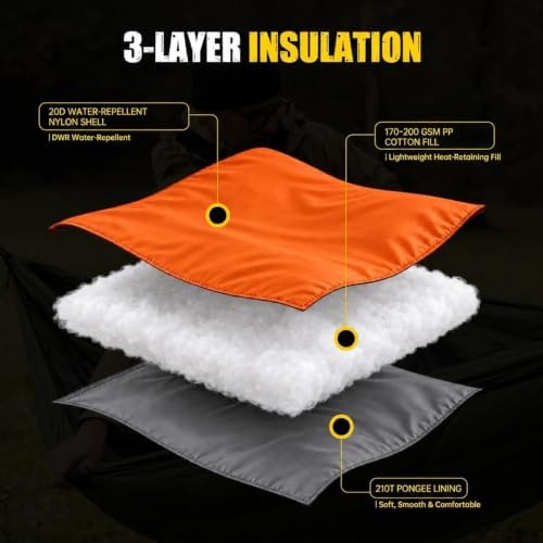 Camping Hammock Underquilt, Full Length Lightweight Insulated Quilt - Image 6