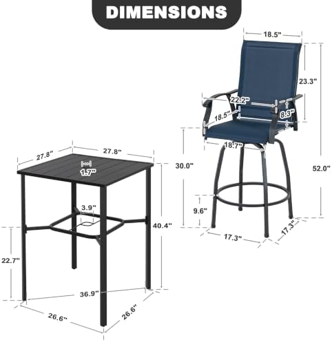 NUU GARDEN 3-Piece Patio Bar Set - Image 3