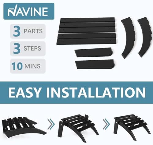 Folding Adirondack Ottoman Set of 4, HDPE Footrest - Image 6