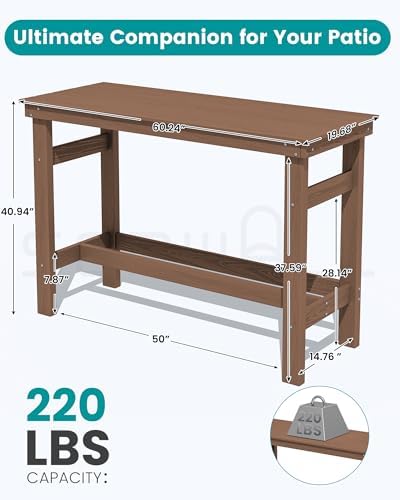 SERWALL 41" HDPE Outdoor Bar Table - Image 6