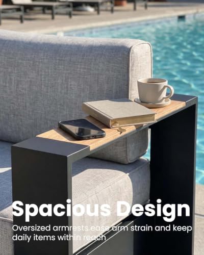 4-Piece Luxury Aluminum Patio Furniture Set, Oversized Outdoor Conversation Set - Image 5