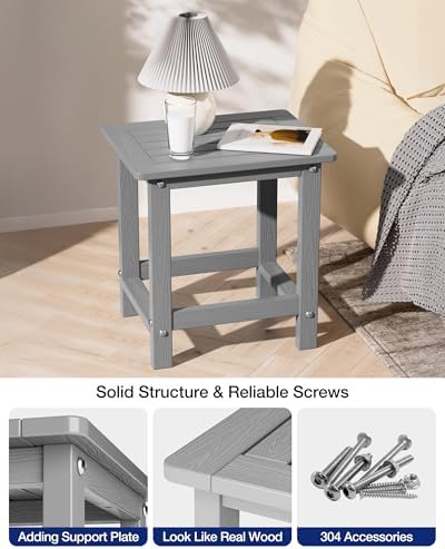 YEFU Outdoor Side Table, Weather Resistant HIPS, Maintenance Free - Image 6