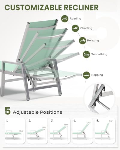 Patio Chaise Lounge Chair Outdoor Set of 2 - Image 3