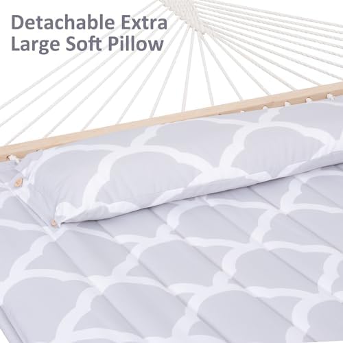 SUNCREAT Double Hammock, Extra Large Quilted Fabric Swing - Image 4