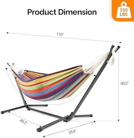 Heavy Duty 550 LBS Double Hammock - Image 5