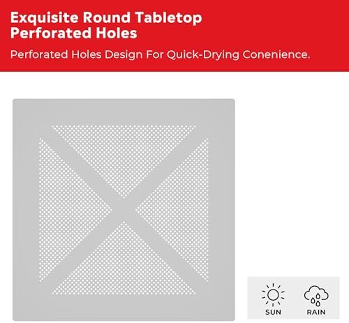 Patio Dining Table for 4, Square PP Patio Table, 4-Person Weather Resistant - Image 6