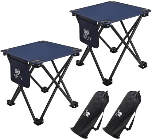 Opliy Camping Stool 2 Pack, 13.5 Inch Portable Folding Stool by Opliy
