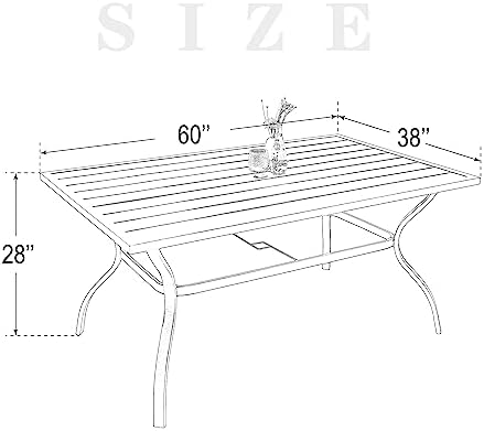 Outdoor Patio Dining Set, Including 6pcs Chairs and 60" Table - Image 2