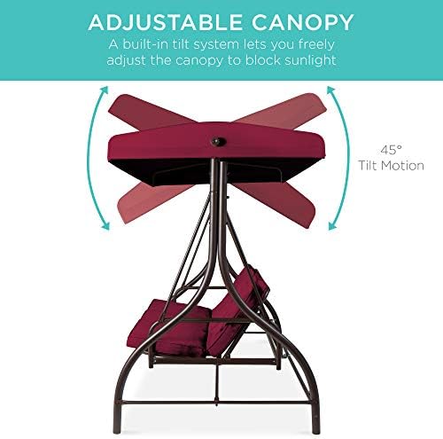 Best Choice Products 3-Seat Outdoor Large Converting Canopy Swing Glider - Image 5