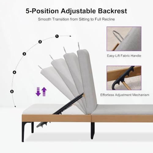 PURPLE LEAF Outdoor Chaise Lounge Chair 2 Pieces - Image 4