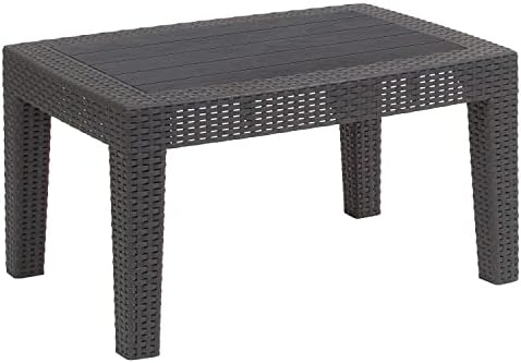 Flash Furniture Seneca Dark Gray Faux Rattan Coffee Table by FlashFurniture