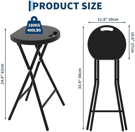 Garvee Folding Stool with Handle 24 Inch Tall 400lbs Capacity - Image 3