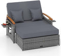 HAPPYGRILL Outdoor Wicker Sofa Daybed, Rattan Loveseat by HAPPYGRILL
