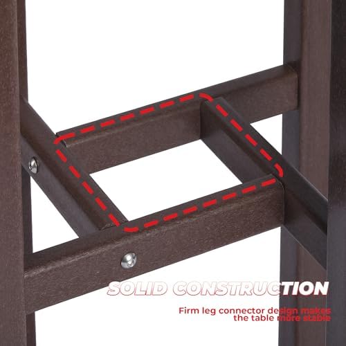Outdoor Bar Table, Patio Bar Table 3-Pieces Set Bistro Dining Table Pub Table - Image 6