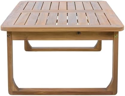 Merax Outdoor Acacia Wood Coffee Table, Durable Weather Resistant, Modern - Image 5