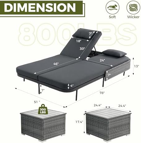 RADIATA 51.2" Double Chaise Lounge Set - Image 2