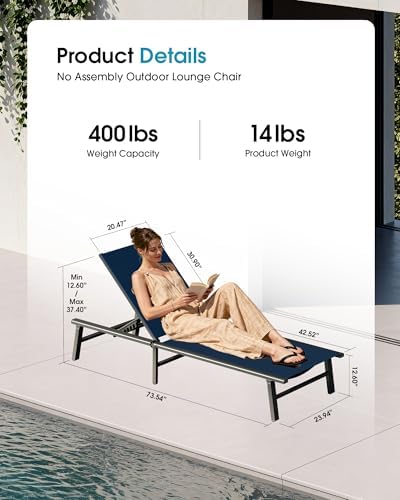 Ciokea Foldable Outdoor Lounge Chair Set of 4 - Image 2