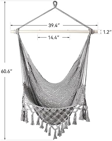 Handwoven Cotton Rope Hammock Chair - Image 5