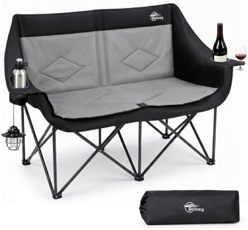 Oversized Double Camping Chair 2 Person Folding Loveseat by CAMPINGEQUIPMENT