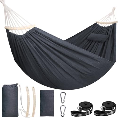 Chihee Cotton Blend Hammock 118 x 59 in 660 lb Detachable Spreader Bars by Chihee