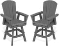 SERWALL Swivel Adirondack Barstools Set of 2, HDPE Outdoor Swivel Bar Chairs by SERWALL