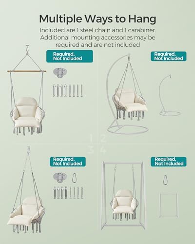 SONGMICS Hanging Chair, Boho Swing Chair - Image 6