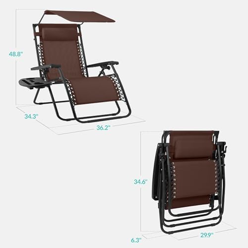 Best Choice Products Oversized Zero Gravity Chair Recliner w/ Canopy - Image 2