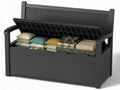 100-Gallon Lockable Outdoor Storage Bench, Waterproof Outdoor Deck Storage Box by KFY