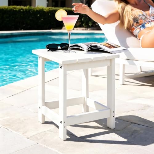Patio Side Table, Heavy Duty HDPE Outdoor End Table - Image 2