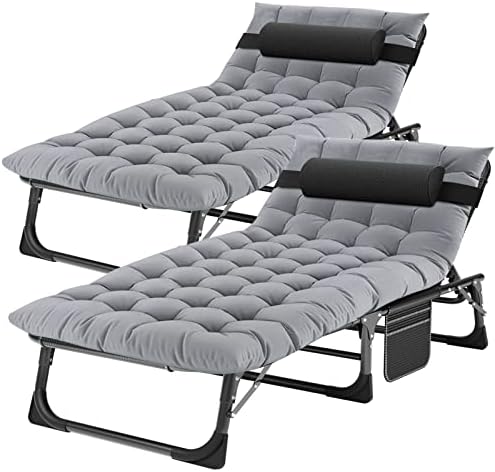 ABORON Lounge Chairs, 2 Pack, 5-Position Padded Folding Loungers by ABORON