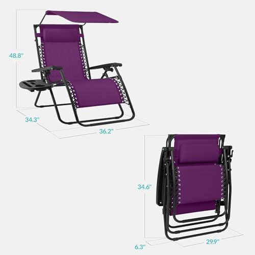 Best Choice Products Oversized Zero Gravity Chair Recliner w/ Canopy - Image 2