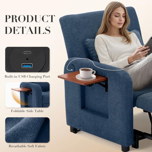 MALOL Convertible Chair-Fabric Sofa Bed, Single Sleeper Sofa - Image 4