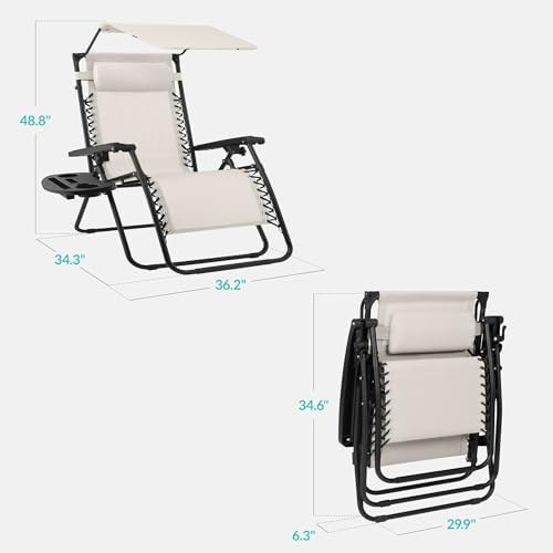 Best Choice Products Oversized Zero Gravity Chair Recliner w/ Canopy - Image 2