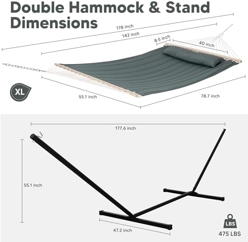 SUNCREAT Standing Hammock with 15 ft Stand, Hammock - Image 3